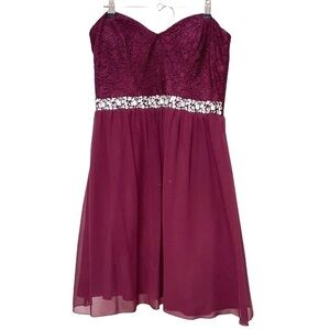 Speechless Strapless Sequins Rhinestones Detail Dress Size 13